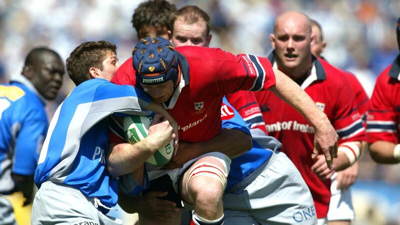 Paul O’Connell carries for Munster during their Heineken Cup semi-final win over Castres in 2002. Photograph: Patrick Bolger/Inpho
