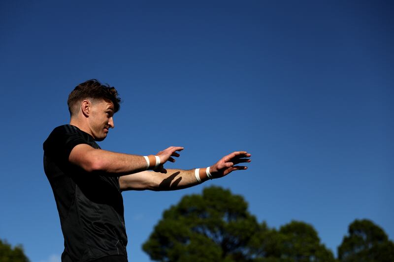 Beauden Barrett of the All Blacks during a New Zealand training session at Mt Smart Stadium in Auckland on Wednesday. Photograph: Phil Walter/Getty Images