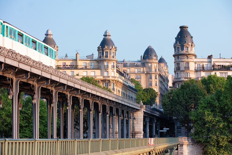 Paris, France: when the metro passes along the Pont de Bir-Hakeim, passengers have a view along the River Seine towards the Eiffel Tower. Photograph: iStock