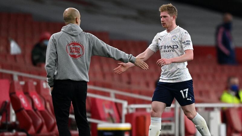 Kevin De Bruyne could start for Man City against West Ham on Saturday. Photograph: Shaun Botterill/Getty/AFP