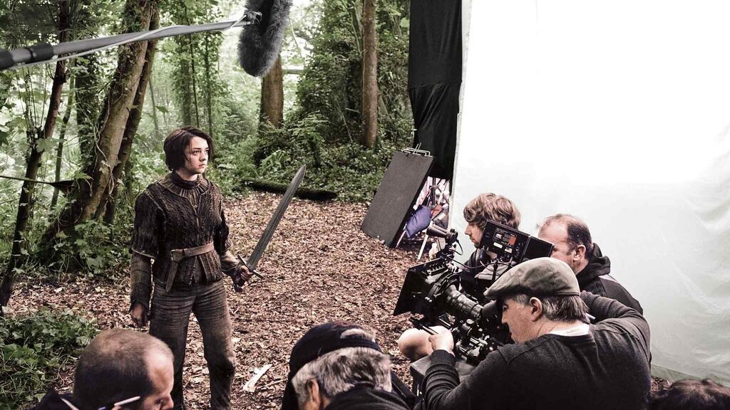 Maisie Williams as Arya Stark, filming Game of Thrones, which is made in Down and Antrim. Photograph by Helen Sloan/courtesy of HBO