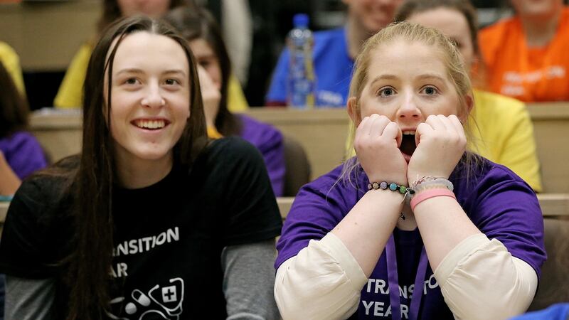 Secondary school students witness a live Caesarean section as part of the Royal College of Surgeons in Ireland’s transition year programme. Photograph: Maxwell Photography