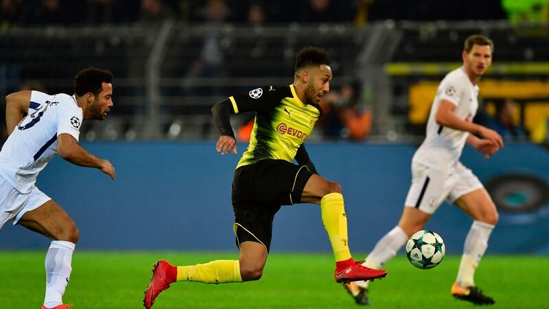 Pierre-Emerick Aubameyang is battling illness as he bids to make his Arsenal debut against Everton. Photograph: John MacDougall/AFP