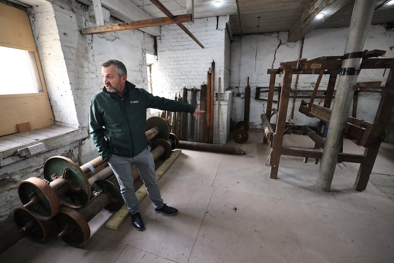 Ó Dúlaing inside the mill building. Photograph: Dara Mac Dónaill/The Irish Times