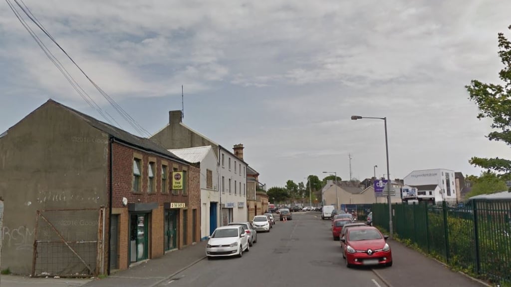 In a search at a business in the Charles Street area (general view above) of Lurgan, psychoactive substances worth an estimated £400,000 were seized along with tablets and two industrial tablet presses. File photograph: Google Street View