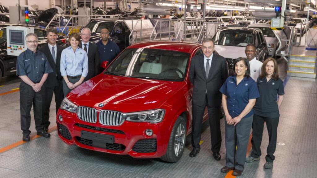 The first X4 SUV leaves BMW’s US factory. It will soon be joined by a large seven-seat X7 model
