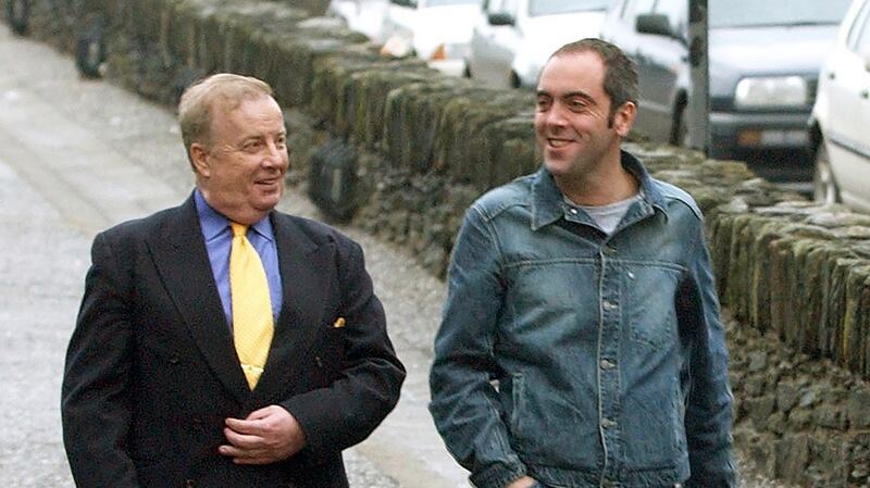 James Nesbitt with civil rights leader Ivan Cooper, who he played in the film Bloody Sunday, in Derry in 2002.