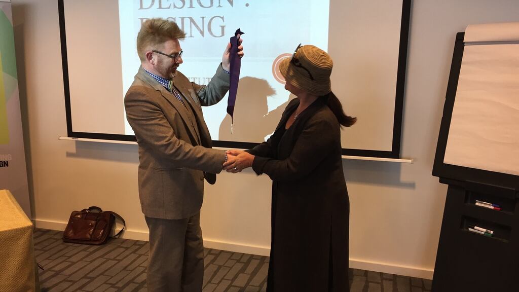 Former IDI president Marc O’Riain and new head George Boyle