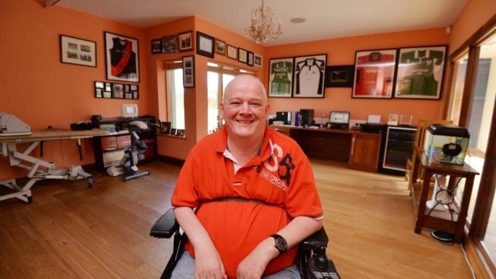 Victor Connell in his home in Co Longford. After his accident 10 years ago, the local community rallied around Victor and gave their time and money in the building of his home. “I knew almost everybody who worked on it,” he says. Photograph: Alan Betson