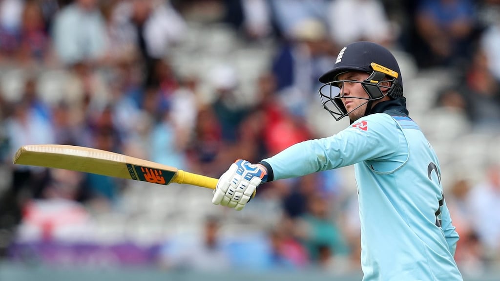 England’s Jason Roy during the World Cup final against New Zealand. Photograph: Peter Cziborra/Reuters