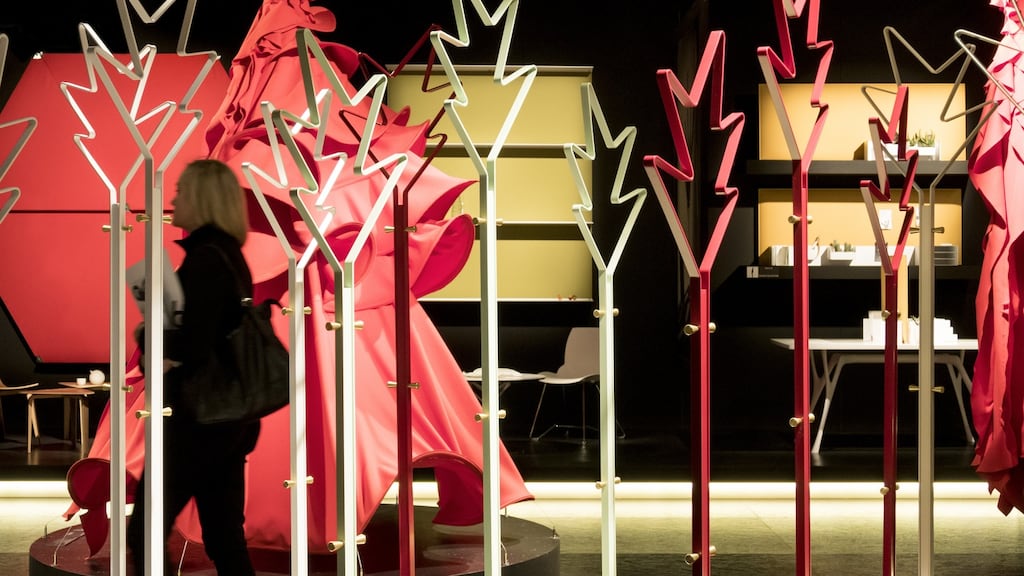 The Caimi Brevetti display at the Salone Internazionale del Mobile in Milan in April. Photograph: Saverio Lombardi Vallauri