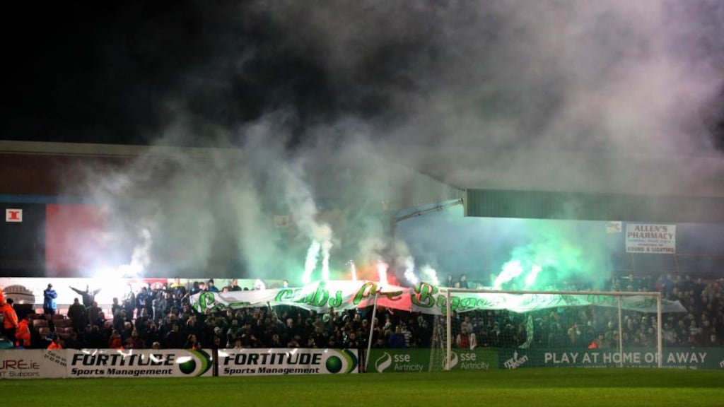 Shamrock Rovers fans at Dalymount for the recent game against Bohemians.