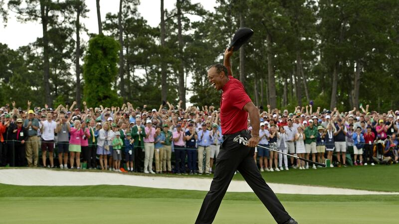 Woods’ 2019 US Masters win at Augusta completed one of the greatest comebacks in sport. Photo: Augusta National via Getty Images