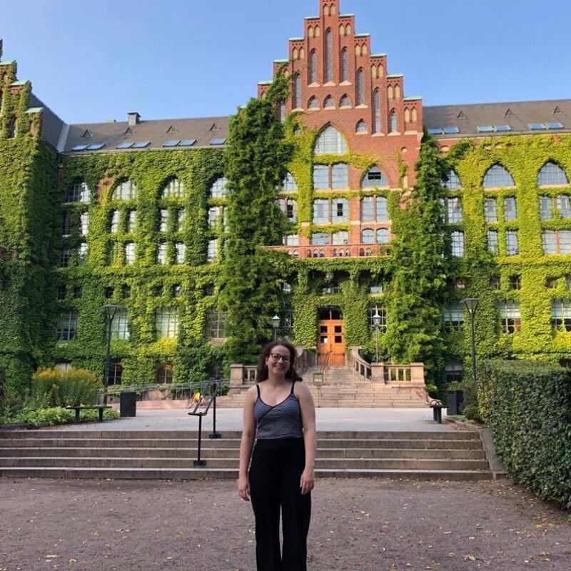 Elizabeth Quinn at Lund University, where she studies, in Sweden
