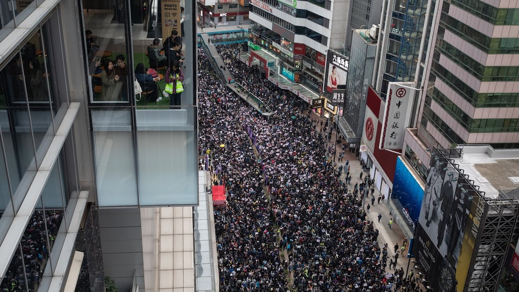 Continuing protests in Hong Kong have been among several threats to the Chinese economy. Photograph: Bloomberg