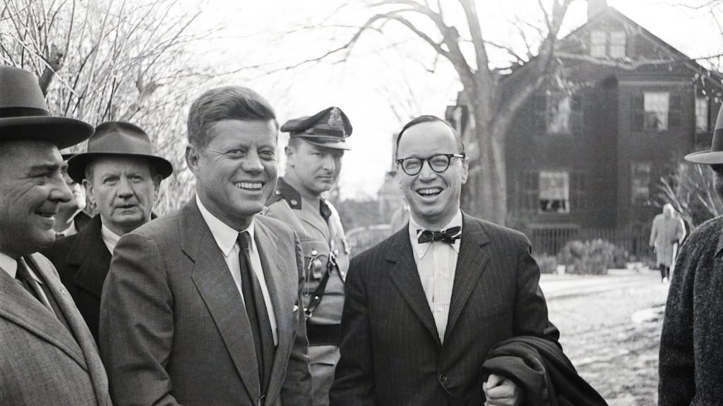 John F Kennedy and Arthur Schlesinger jnr. Photograph: Getty