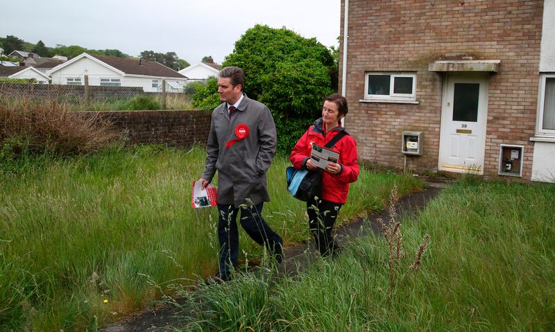 Keir Starmer campaigns with Labour candidate Nia Griffith in south Wales in 2017. Photograph: Geoff Caddick/AFP/Getty Images