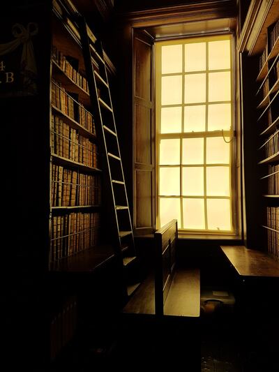 Morning sun in the library