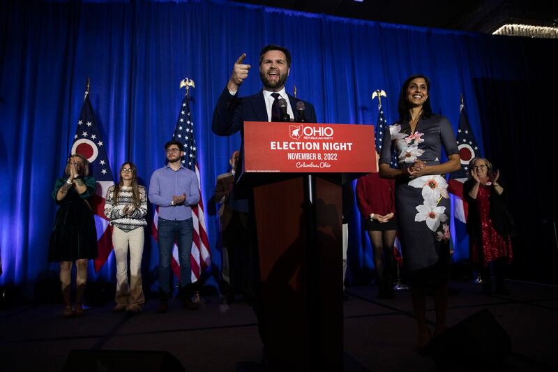 Many Republican candidates failed, but JD Vance did win in Ohio’s Senate race Photograph: Maddie McGarvey/New York Times