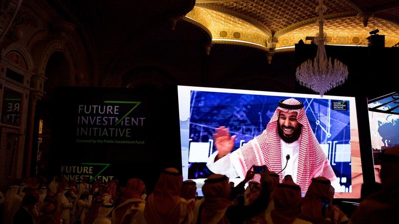 Crown Prince Mohammed bin Salman of Saudi Arabia at the Future Investment Initiative Conference. Photograph: Tasneem Alsultan/The New York Times