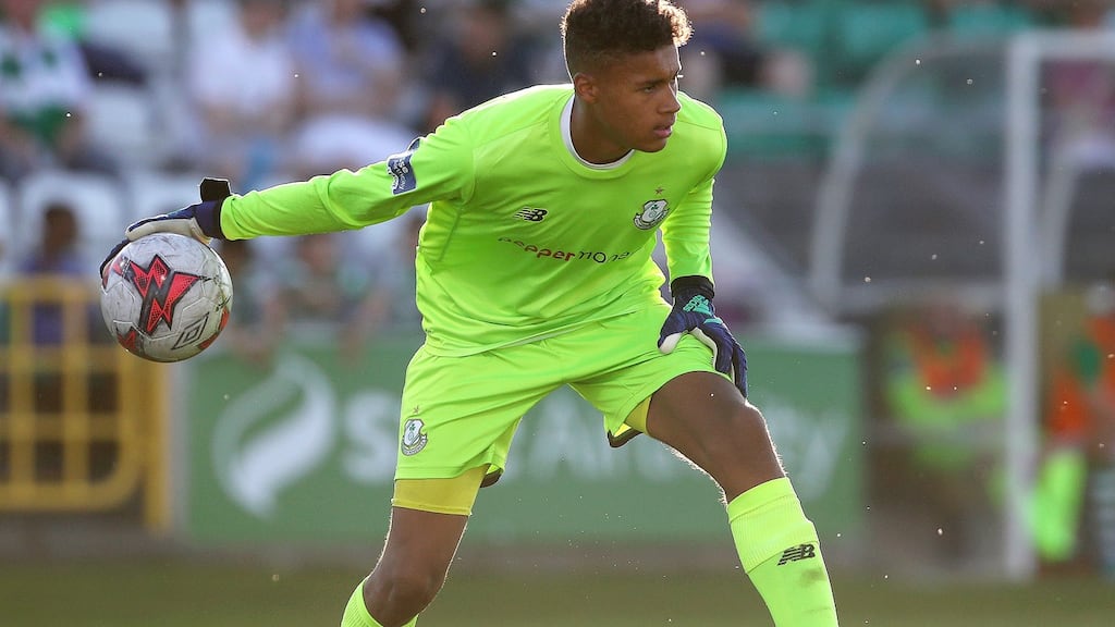 Gavin Bazunu will complete his Leaving Certificate before joining Manchester City from Shamrock Rovers. Photograph: Bryan Keane/Inpho