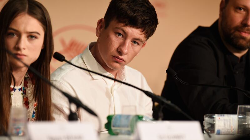 Barry Keoghan (centre), the Dublin actor who achieved fame on Love/Hate attends at press conference for The Killing Of A Sacred Deer during the 70th annual Cannes Film Festival. Photograph: Antony Jones/Getty Images