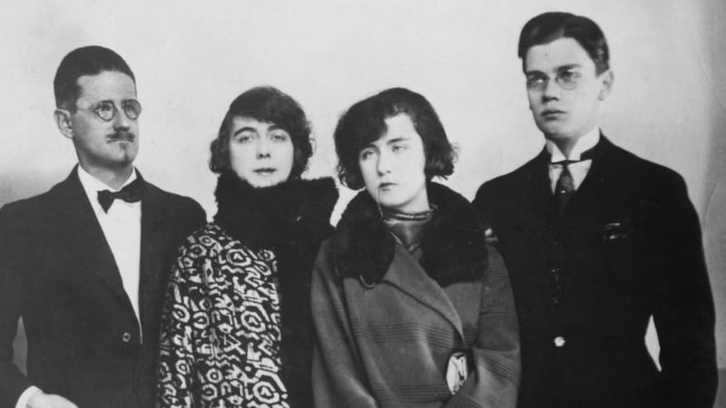 Lucia Joyce with her father, James, mother, Nora Barnacle, and brother, Giorgio, in Paris in 1924. Photograph: Archive/Getty