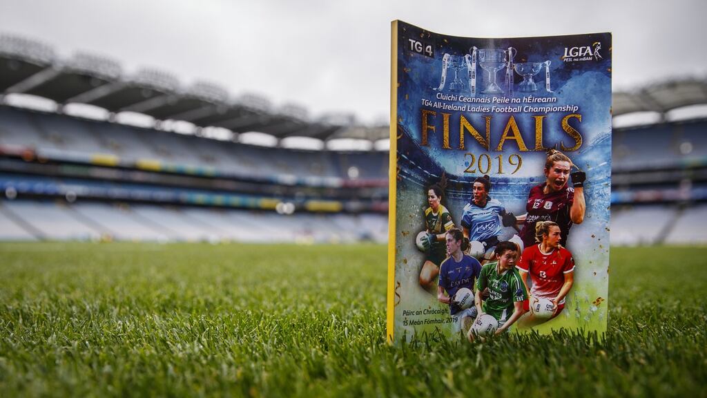 A match programme from the recent All-Ireland ladies final. The Irish Football Programme Club organise regular fairs around the country while also hosting a Facebook page which enables collectors to source material. Photograph: Oisin Keniry/Inpho
