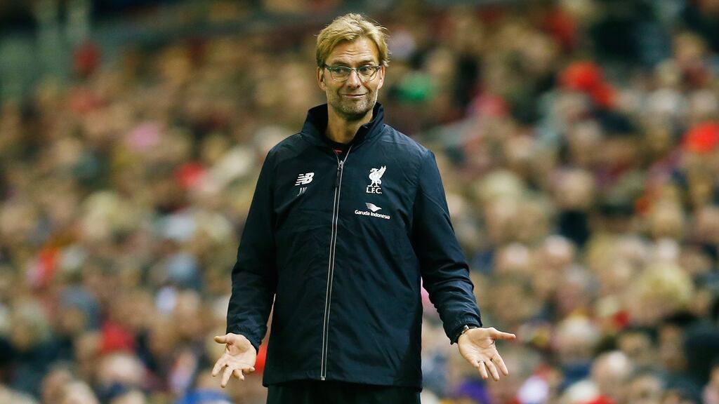Liverpool manager Jurgen Klopp during the Capital Cup game against Bournemouth midweek. Photograph: Eddie Keogh/Reuters