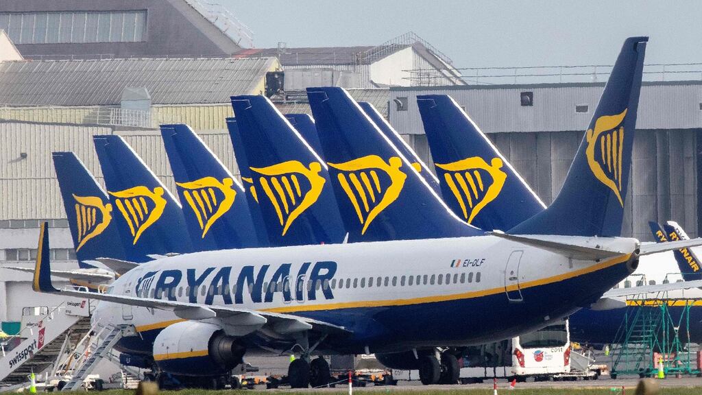 Ryanair said the rollout of the EU digital Covid certificates and the scrapping of quarantine for vaccinated arrivals to Britain from mid-July has led to a surge in bookings. Photograph: Paul Faith/AFP via Getty