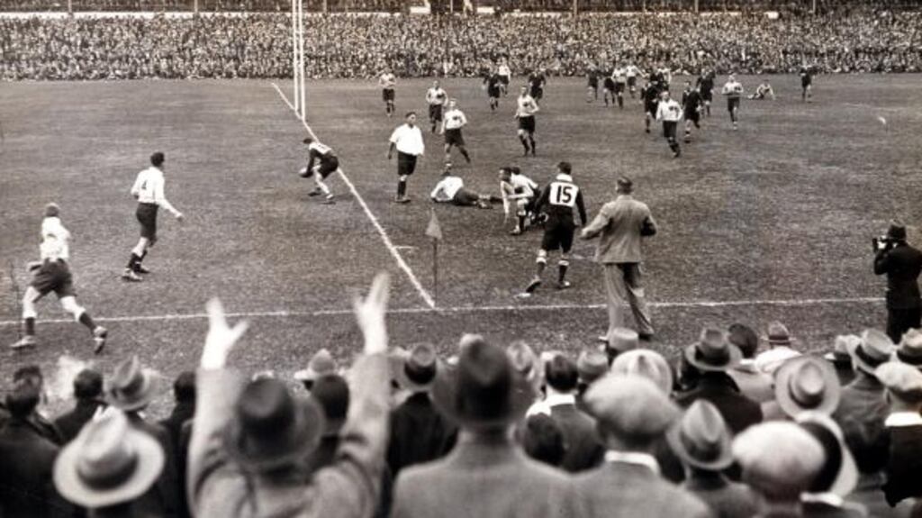 Action from South Africa v Australia at Newlands in July 1933, the tour on which Aubrey Hodgson made his Wallabies debut. File photograph: Getty Images