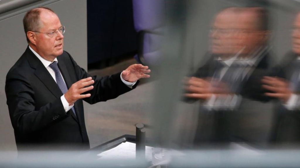 Peer Steinbrueck, top candidate for Chancellor of the Social Democratic Party (SPD), in the upcoming German general election.