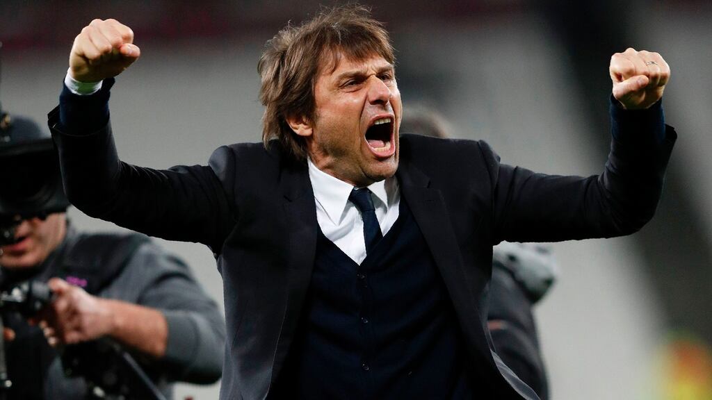 Antonio Conte: reports in Italy had suggested Inter Milan would attempt to lure him to San Siro in the summer. Photograph: Adrian Dennis/AFP/Getty Images