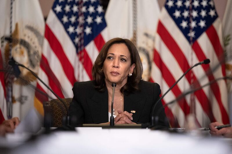 Vice-president Kamala Harris has warned voters of threats not just to abortion but also potentially to other social rights such as contraception should Republicans take control of congress. Photograph: Brendan Smialowski/AFP via Getty Images