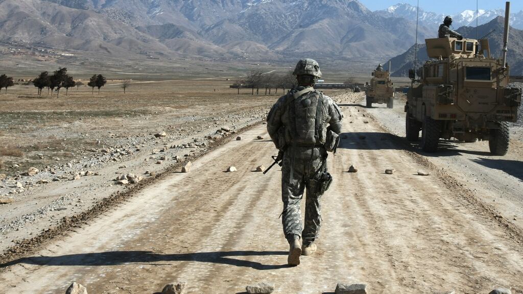 A US patrol in Afghanistan. The US will evacuate thousands of Afghan interpreters and others who helped US forces in the country starting in late July. Photograph: Joel Saget/AFP via Getty Images