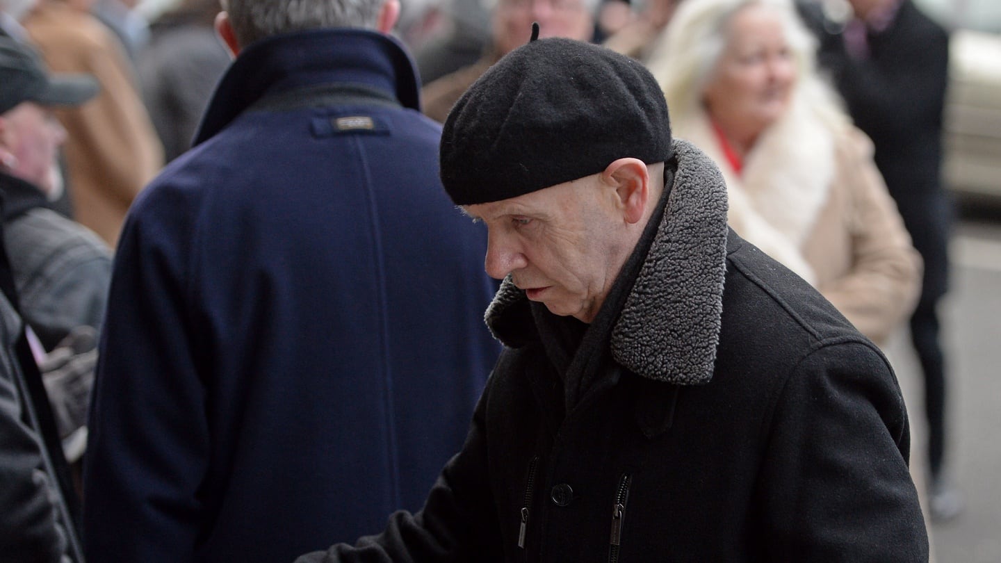 Brush Shiels at the funeral of Frank Murray. Photograph: Eric Luke