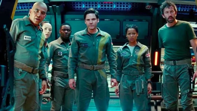 All the interesting stuff in The Cloverfield Paradox happens to Chris O’Dowd’s character, Mundy (right)