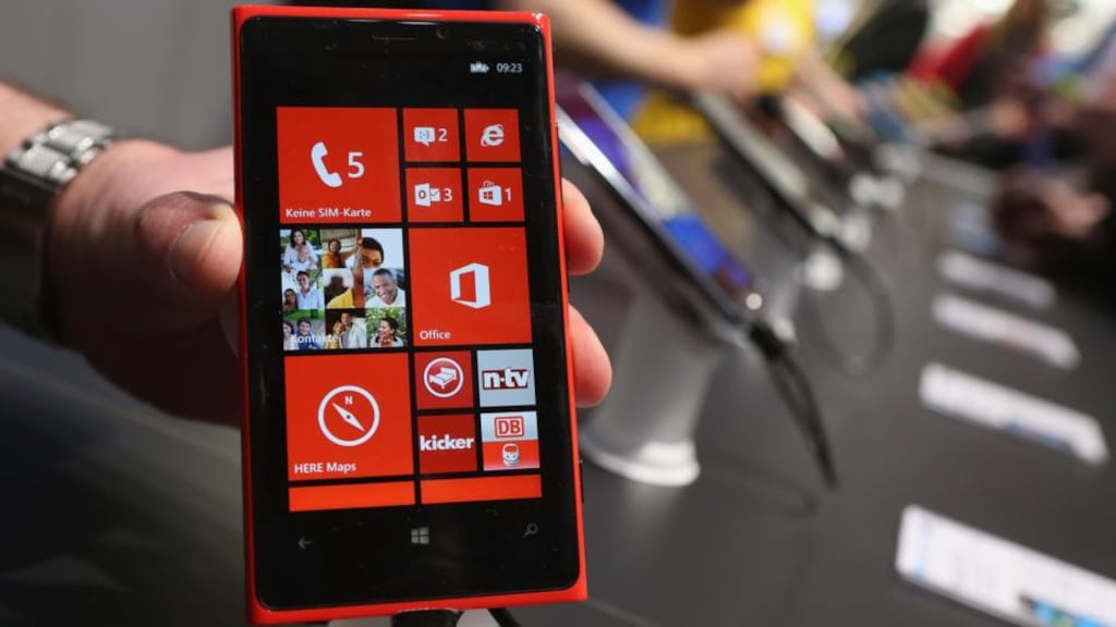 Among the products planned by Nokia for this year is a lighter and more advanced version of the existing flagship Lumia 920. Photograph: Sean Gallup/Getty Images
