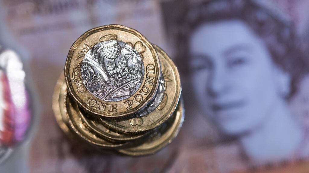 Against the dollar, the pound trimmed gains to stand up 0.3 per cent on the day at $1.2323. Photograph: Chris Ratcliffe/Bloomberg