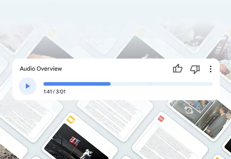 Audio Overview: Google’s new artificial-intelligence tool offers to turn ‘documents, slides, charts and more into engaging discussions’. Photograph: Google