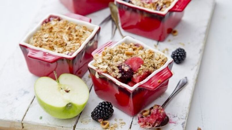 Vanessa Greenwood’s blackberry and apple crumbles