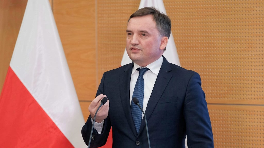 Poland’s justice minister Zbigniew Ziobro: ‘It is good that the Polish state is not helpless, it is good that criminals cannot jump for joy.’ Photograph: Mateusz Marek/EPA