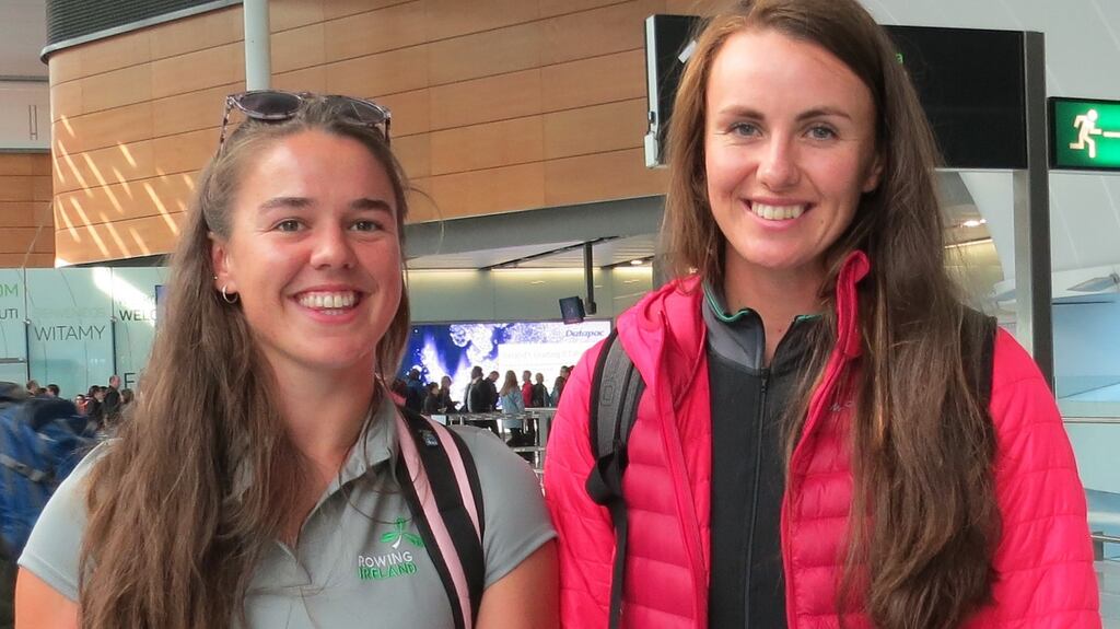 The Ireland women’s pair of Aileen Crowley and Aifric KeoghKeogh prior to their departure for the World Rowing Championships in Florida.