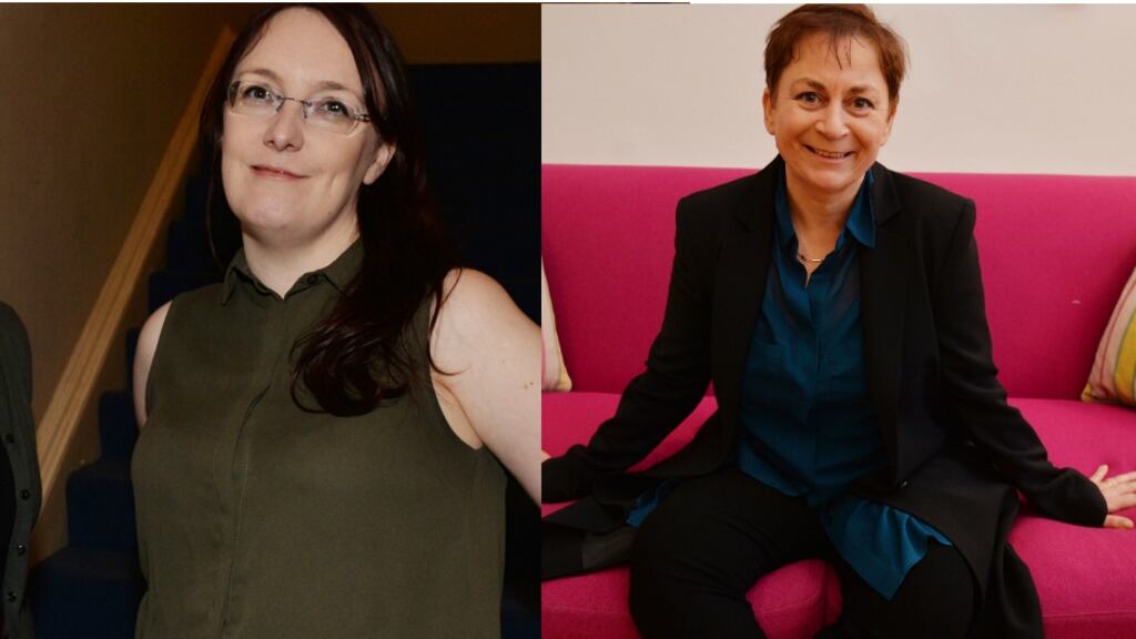 Lisa McInerney, left, has been longlisted for her debut novel, while Anne Enright, a previous Man Booker winner, has been been longlisted for her sixth