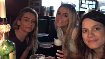 Rebekah Reville Joy (right) with her sisters at their last reunion in Ireland this summer.