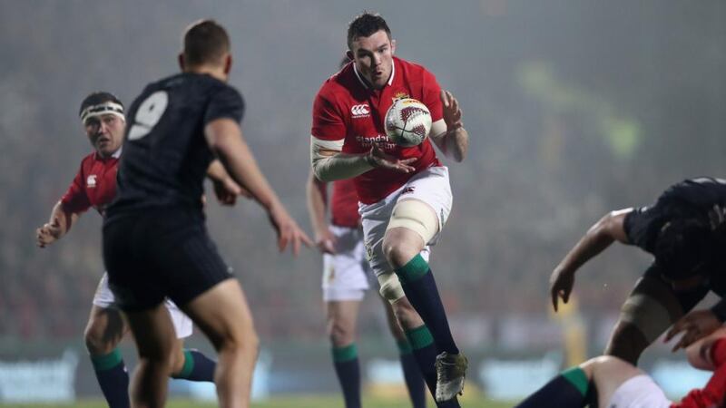 Peter O’Mahony catches a pass during the match between the New Zealand Maori and the British & Irish Lions. Photograph: David Rogers/Getty Images
