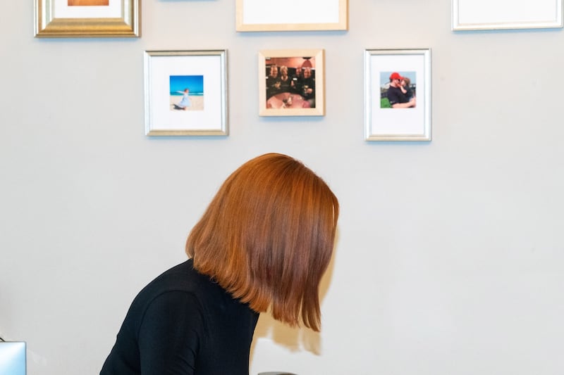 Personal photos in Psaki’s office in the West Wing. Photograph: Peter van Agtmael/New York Times