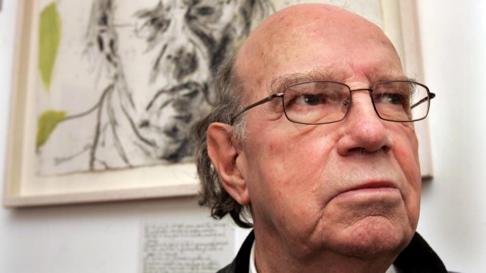 Founding member: Anthony Cronin, with a portrait of him by Brian Maguire, in 2005. Photograph: Matt Kavanagh