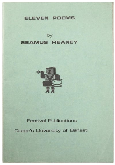 Presentation copy of Eleven Poems inscribed "To Winifred and Stan with every good wish Seamus, May 1969" - Winifred was Heaney's childminder (€2,000-€3,000 through Mullen's)