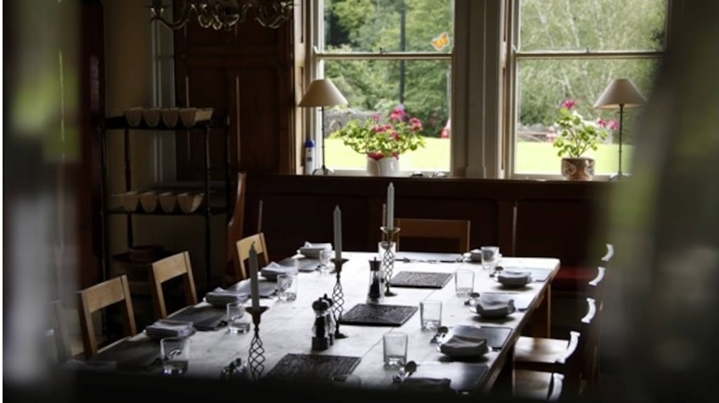 The communal dining room at the Tyrone Guthrie Centre in Annaghmakerrig, Co Monaghan